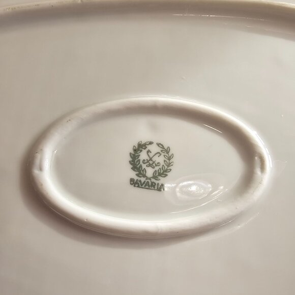 Bavaria Regency Oval Platter 12" scallop edge gold trim Germany vtg Winterling S - Picture 2 of 6